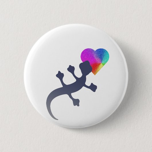 Gecko Love Ronde Button 5,7 Cm (Voorkant)
