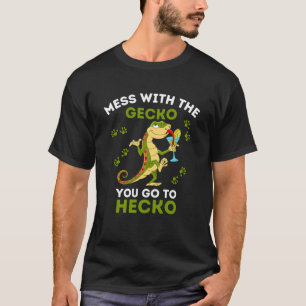 Gecko Mess met de Gecko ga je naar Hecko Gecko T-shirt