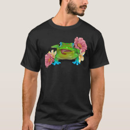Gecko met bloemen t-shirt