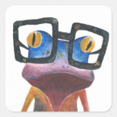 Gecko met bril Retro Sticker (Voorkant)