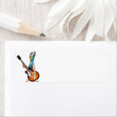 Gecko met gitaarlabel etiket (Insitu)