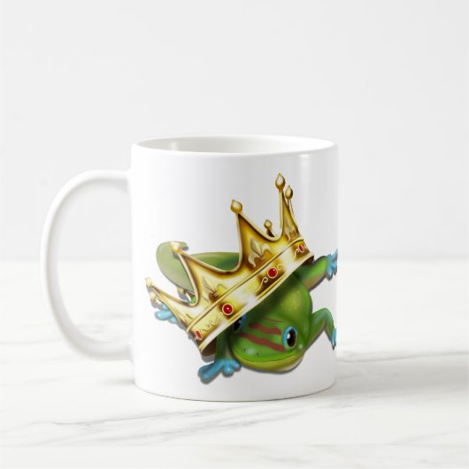Gecko met kroon  koffiemok (Links)