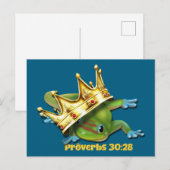 Gecko met kroon— Spreuken Briefkaart (Voorkant / Achterkant)