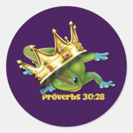 Gecko met kroon— Spreuken Ronde Sticker
