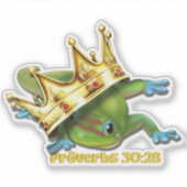 Gecko met kroon— Spreuken Sticker (Voorkant)