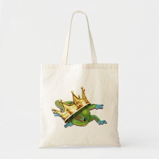 Gecko met kroon tote bag (Voorkant)