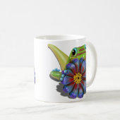 Gecko met Zinnia Bloem Koffiemok (Voorkant rechts)
