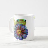 Gecko met Zinnia Bloem Koffiemok (Voorkant links)