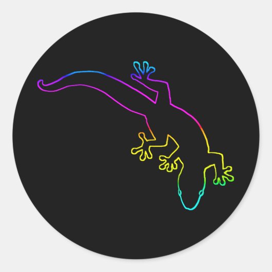 GECKO Multi-Color Outline Ronde Sticker (Voorkant)