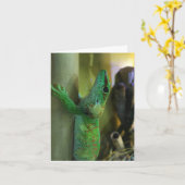 gecko notecard #2 (aanmoediging) kaart (Gele Bloem)
