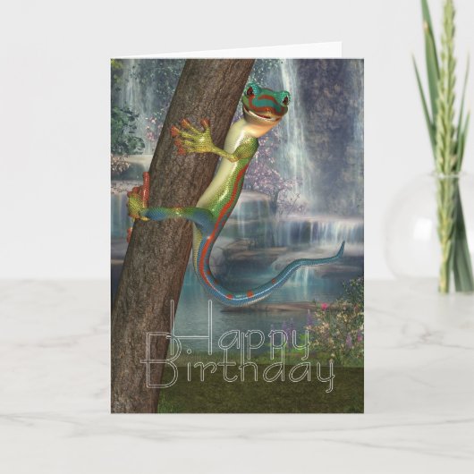 Gecko op een Kaart (Voorkant)