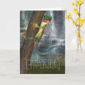 Gecko op een Kaart (Gele Bloem)