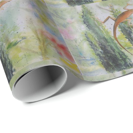 Gecko op het Scherm van het Venster Cadeaupapier (Rol Hoek)