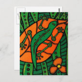 Gecko Oranje en groen Briefkaart (Voorkant / Achterkant)