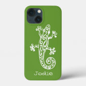 Gecko reptiel, witte & groene naamdoos Case-Mate iPhone case (Achterkant)