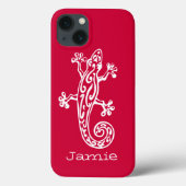 Gecko reptielwitte en rode benaming Case-Mate iPhone case (Achterkant)