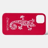 Gecko reptielwitte en rode benaming Case-Mate iPhone case (Achterkant (horizontaal))