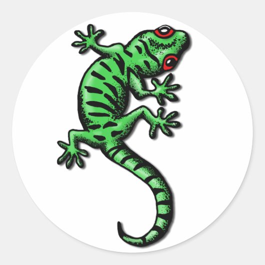 gecko ronde sticker (Voorkant)