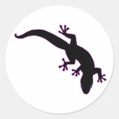 GECKO roze omlijn Ronde Sticker (Voorkant)