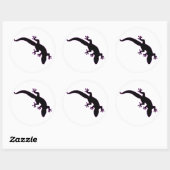 GECKO roze omlijn Ronde Sticker (Vel)