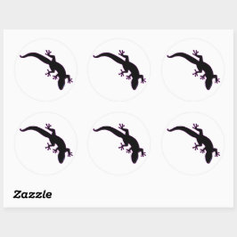 GECKO roze omlijn Ronde Sticker