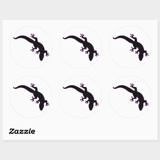 GECKO roze omlijn Ronde Sticker (Vel)