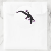 GECKO roze omlijn Ronde Sticker (Tas)