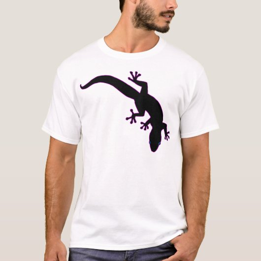 GECKO roze omlijn T-shirt (Voorkant)