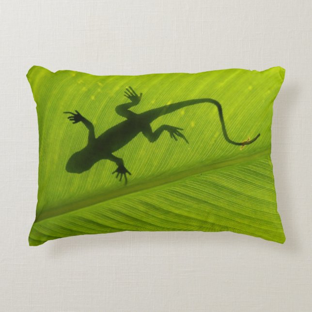 Gecko Silhouette Decoratief Kussen (Voorkant)
