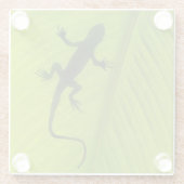 Gecko Silhouette Glazen Onderzetter (Achterkant)