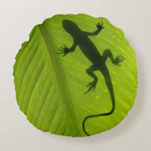 Gecko Silhouette Rond Kussen