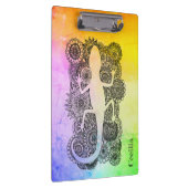 Gecko sitzt auf Mandala Blumen Klembord (Rechts)