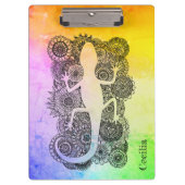 Gecko sitzt auf Mandala Blumen Klembord (Voorkant)