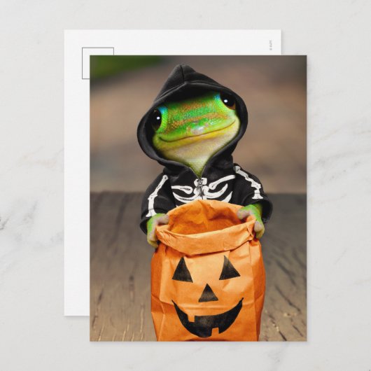 Gecko Skelet Uitnodiging Briefkaart (Voorkant / Achterkant)