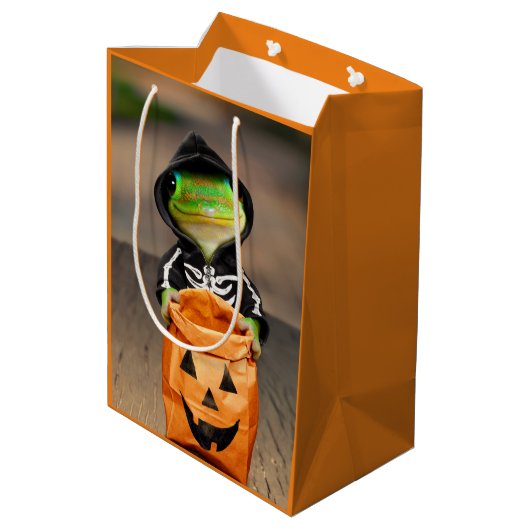 Gecko Skeleton Medium Cadeauzakje (Achterkant Gekanteld)