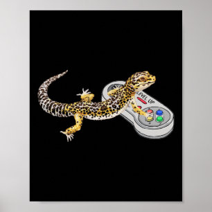 Gecko Spelen Videogame Lizard &amp; Reptielen Gam Poster