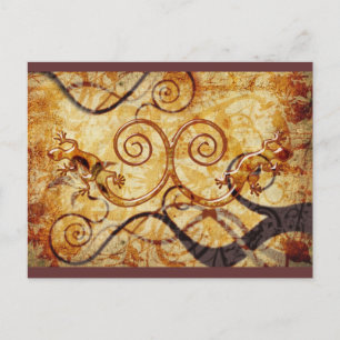 Gecko Spiral Twins Briefkaart