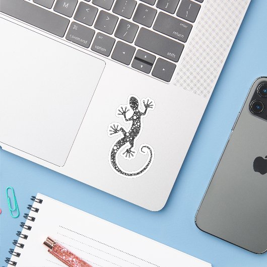 Gecko Sticker (Laptop met iPhone)