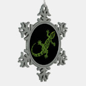 Gecko Tin Sneeuwvlok Ornament (Links)