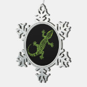 Gecko Tin Sneeuwvlok Ornament (Rechts)