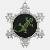 Gecko Tin Sneeuwvlok Ornament (Voorkant)