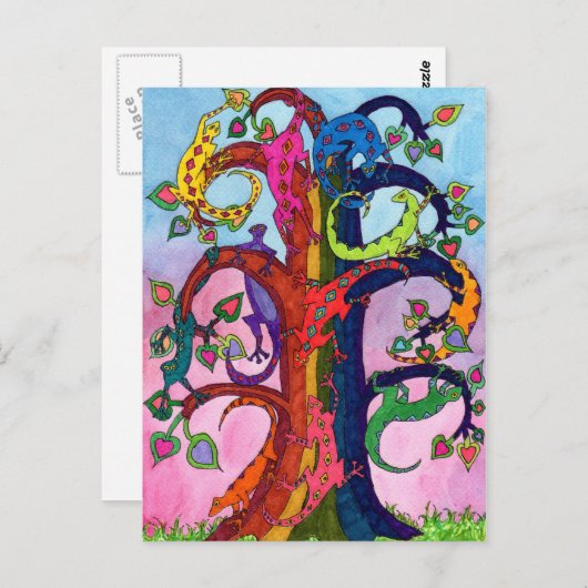 Gecko Tree of Life Briefkaart (Voorkant / Achterkant)