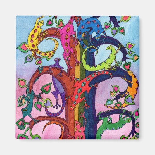 Gecko Tree of Life Magneet (Voorkant)