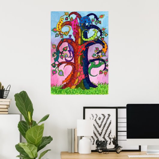 Gecko Tree of Life Poster (Thuiskantoor)