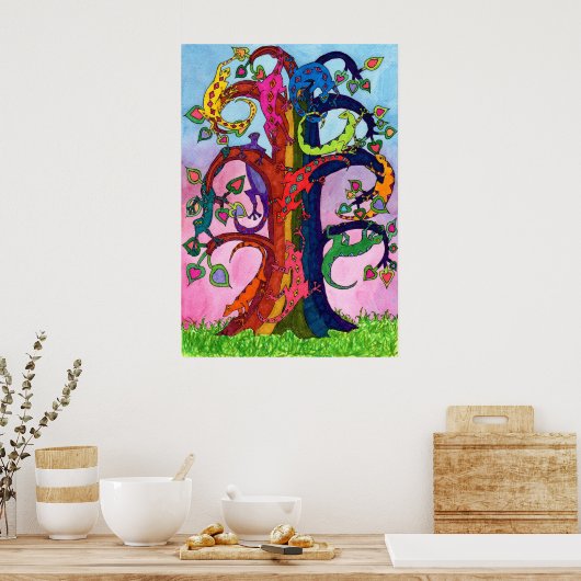 Gecko Tree of Life Poster (Keuken)