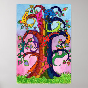 Gecko Tree of Life Poster