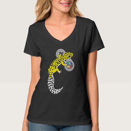 Gecko Video Game Reptile Kinder T-shirt (Voorkant)