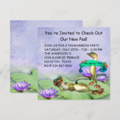 Gecko Water Lily Pad Fun Housewarming Party Kaart (Voorkant / Achterkant)