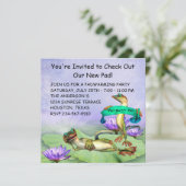 Gecko Waterlelieblad Fun Housewarming Feest Kaart (Staand voorkant)