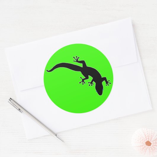 GECKO White Outline Ronde Sticker (Envelop)